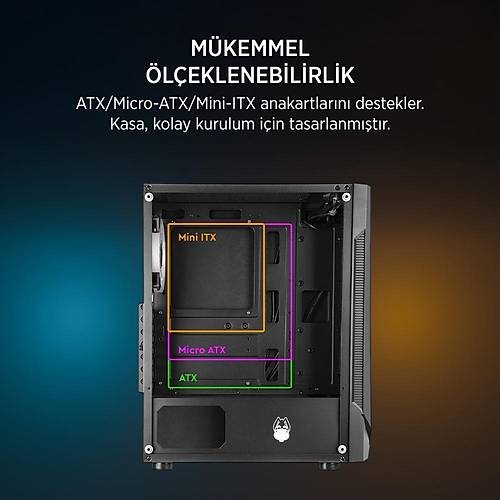 James Donkey Helix H800 4XRBW 550W Gaming ATX Kasa