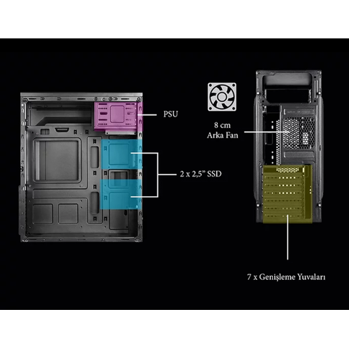 Vento VS114F 550W Midi Tower Kasa