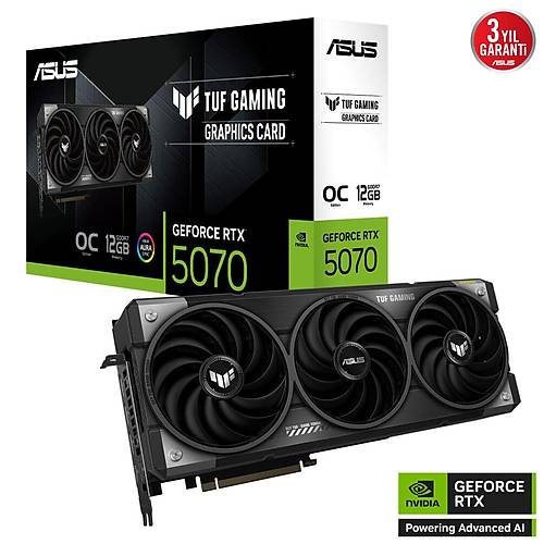 ASUS TUF GAMING GEFORCE RTX 5070 12GB TUF-RTX5070-O12G-GAMING GDDR7 OC EDITION GAMING EKRAN KARTI