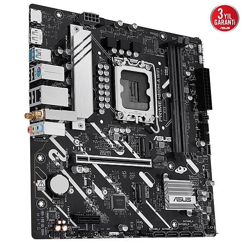 ASUS PRIME H810MA WIFI INTEL H810 LGA1851 DDR5 6400 DP HDMI CIFT M2 USB3 2 AX WIFI BT AURA RGB MATX 6+1+1+1 GUC ASAMALARI ASUS 5X PROTECTION III READY FOR ADVANCED AI PC