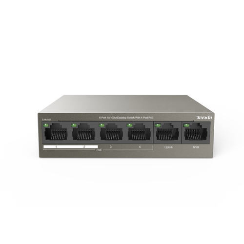 TENDA TEF1106P-4-63W 6PORT 10/100 Y�NET�LEMEZ POE SWITCH