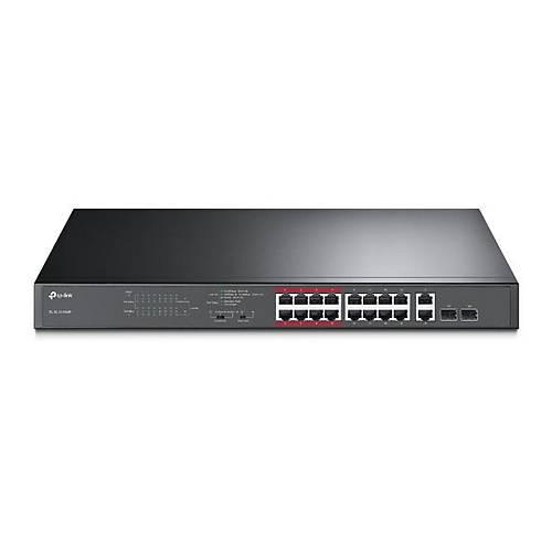 TP-LINK TL-SL1218MP 16 PORT 10/100 + 2 PORT GIGABIT YNETLEMEZ POE SWITCH