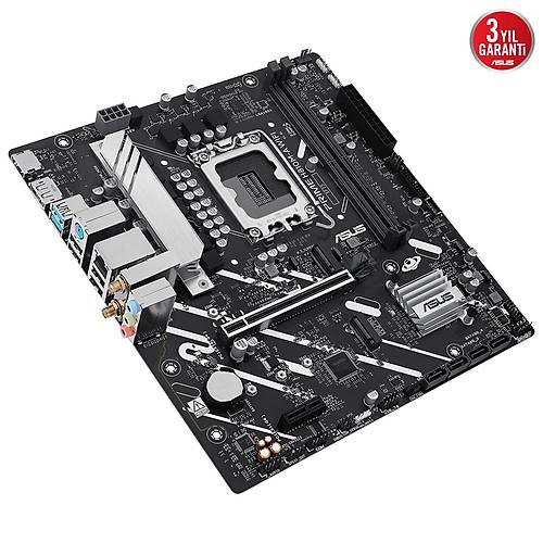 ASUS PRIME H810MA WIFI INTEL H810 LGA1851 DDR5 6400 DP HDMI CIFT M2 USB3 2 AX WIFI BT AURA RGB MATX 6+1+1+1 GUC ASAMALARI ASUS 5X PROTECTION III READY FOR ADVANCED AI PC