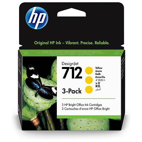 HP 3ED79A (712) SARI 29ML 3 PACKS GENIS FORMAT MUREKKEP KARTUSU
