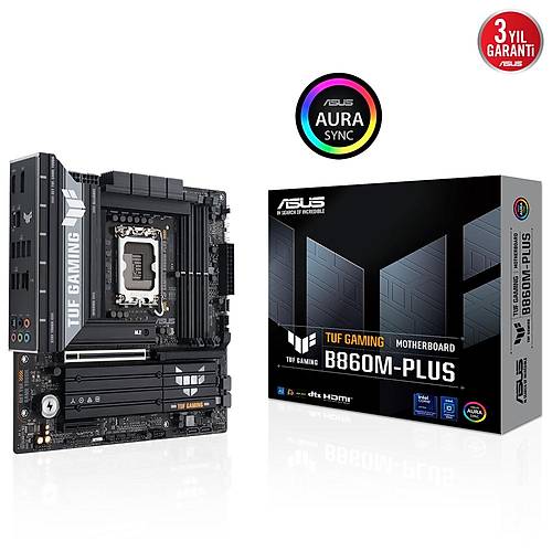 ASUS TUF GAMING B860M PLUS Intel B860 LGA1851 DDR5 8800 DP HDMI TypeC 3x M2 USB3 2 Gen 2x2 AURA RGB 2 5Gbit LAN mATX 12+1+2+1 G Aamalar 1xGen5 M2 Ready for Advanced AI PC