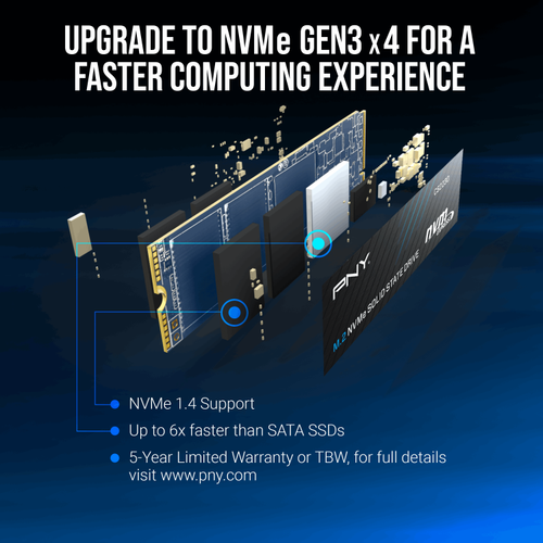 PNY CS2230 2TB 3300/2500Mbs NVMe PCIe M.2 SSD (M280CS2230-2TB-RB) Ssd