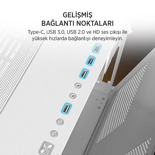 James Donkey Stark S800 4X ARGB 750W ATX Beyaz Kasa