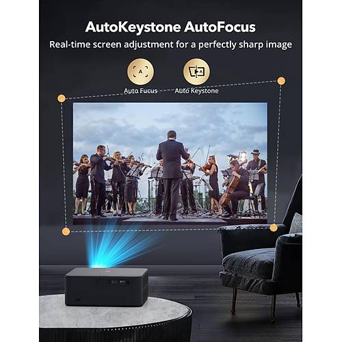TaoTronics TT-SP011 700 ANS 1920x1080 FHD Kablosuz Ta��nabilir Smart LED Projeksiyon Cihaz� 