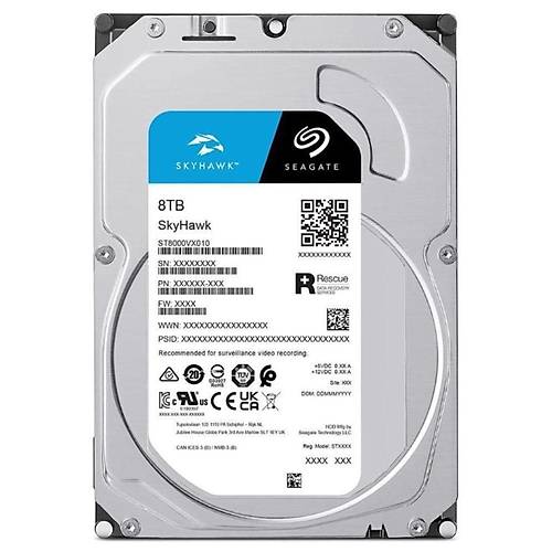 SEAGATE 8TB SKYHAWK ST8000VX009  5400RPM 256MB 7/24 G�venlik Disk