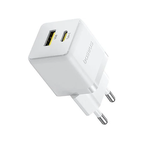 Baseus Palm Serisi 30W Type-C ve USB Portlu H�zl� Beyaz �arj Adapt�r�