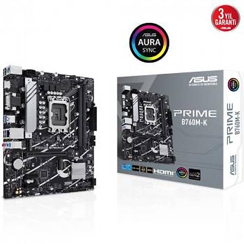 Asus Prime B760M-K D5 Ddr5 8000Mhz(Oc) Rgb M.2 Matx 1700P