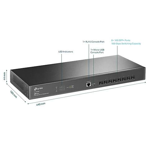 TP-LINK OMADA TL-SX3008F 8 PORT 10G MULTI GIGABIT SWITCH