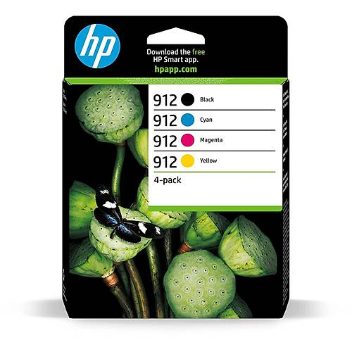 HP 6ZC74AE (912) SIYAH/MACENTA/CYAN/SARI 4LU PAKET MUREKKEP KARTUSU
