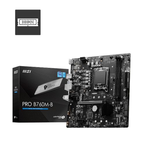 MSI MB PRO B760M-B DDR4 SOKET 1700 DDR4 4800(OC) PCI-E ,M.2 USB3.2 HDMI, 1x 2,5G LAN mATX