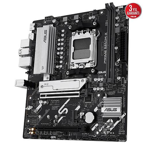 ASUS PRIME B850M-K AMD B850 AM5 DDR5 8200 DP HDMI ift M2 USB3.2 AURA RGB 2.5Gbit LAN mATX 8+2+1 G Aamalar, 1xGen5 M.2, Advanced AI PC-Ready