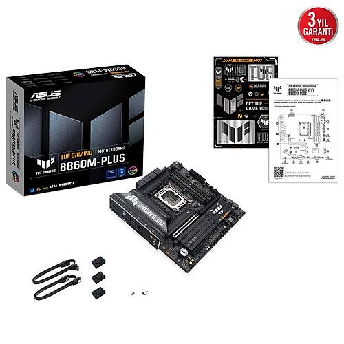 ASUS TUF GAMING B860M PLUS Intel B860 LGA1851 DDR5 8800 DP HDMI TypeC 3x M2 USB3 2 Gen 2x2 AURA RGB 2 5Gbit LAN mATX 12+1+2+1 G Aamalar 1xGen5 M2 Ready for Advanced AI PC