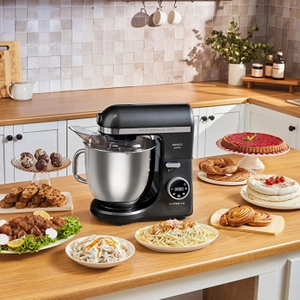 Karaca Mastermaid Chef Ultra D2000W Dijital Ekranl� Hamur Yo�urma Makinesi Matte Black 7L