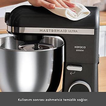 Karaca Mastermaid Chef Ultra D2000W Dijital Ekranl Hamur Yourma Makinesi Matte Black 7L