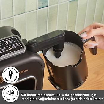 Karaca Hatr Plus Barista 6 in 1 Latte Cappuccino ve Kzde Trk Kahve Makinesi Black Silver