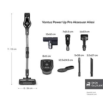 Karaca Vantuz Power Up Pro Dikey Sprge Black Chrome