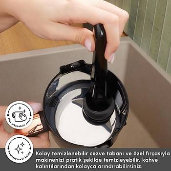 Karaca Hatr Plus Barista 6 in 1 Latte Cappuccino ve Kzde Trk Kahve Makinesi Black Silver
