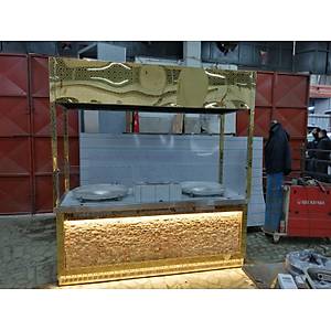 Çiftli Garnitürlü Tantuni Tezgahı Gold Model