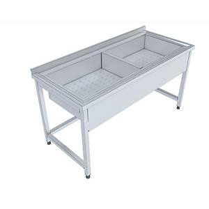 �ift hazneli sebze y�kama tezgah�