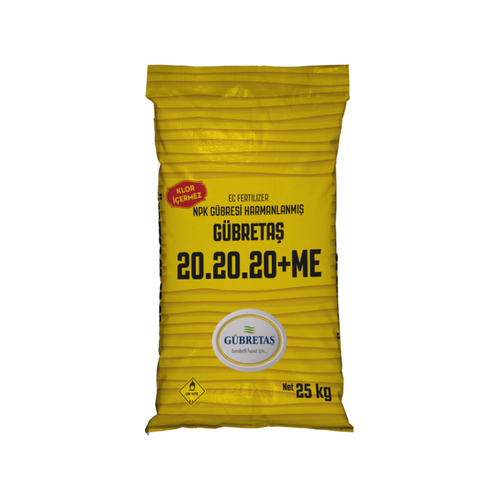GÜBRETAŞ 20.20.20+ME Harmanlanmış NPK Gübresi - KLOR İÇERMEZ | 25 Kg