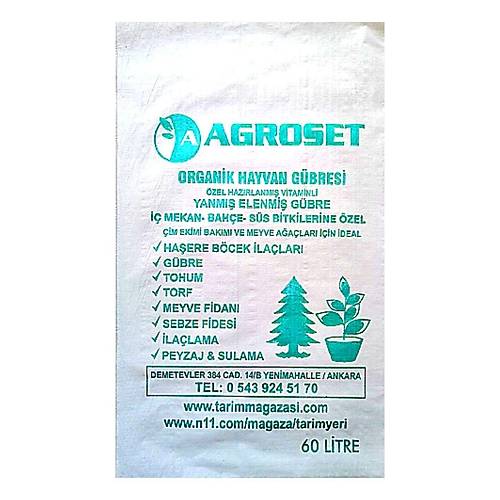 Hayvan Gübresi Büyükbaş Yanmış Elenmiş İlaçlanmış 60 Litre Agroset