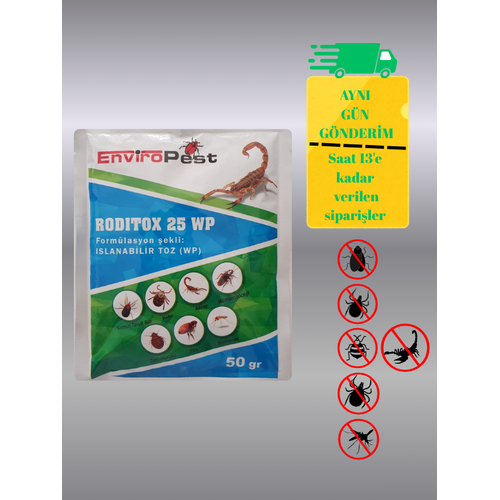 Roditox 25 Wp K�rm�z� Tavuk Biti Ha�ere Ilac�;kene, Akrep,hamamb�ce�i 100 Gr