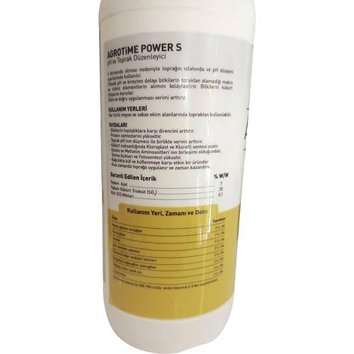 AGROTME POWER S pH Ve Toprak Dzenleyici 1 Litre Sv Kkrt