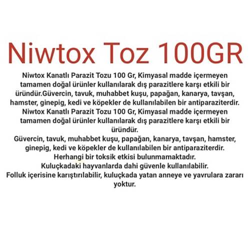 Niwtox Pire Ve Karnca Tozu 100 gr