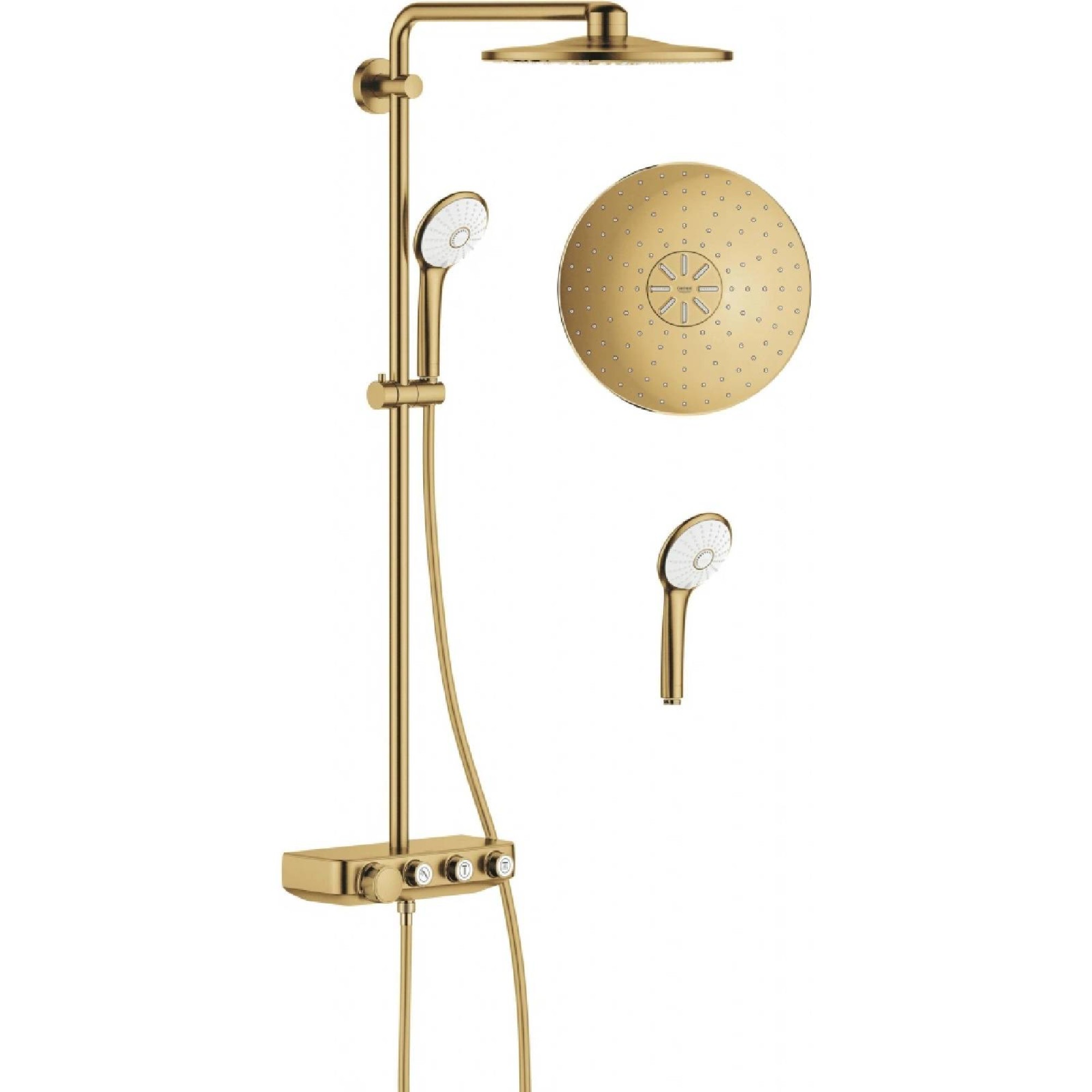 Grohe Euphoria SmartControl 310 Duş sistemi Duvara monte termostatik bataryalı duş sistemi Brushed Cool Sunrise 26507GN0