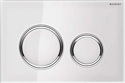 Geberit Sigma 50 Round (Eski Sigma21) Krom buton- Beyaz Cam Yüzey 115.884.sı.1