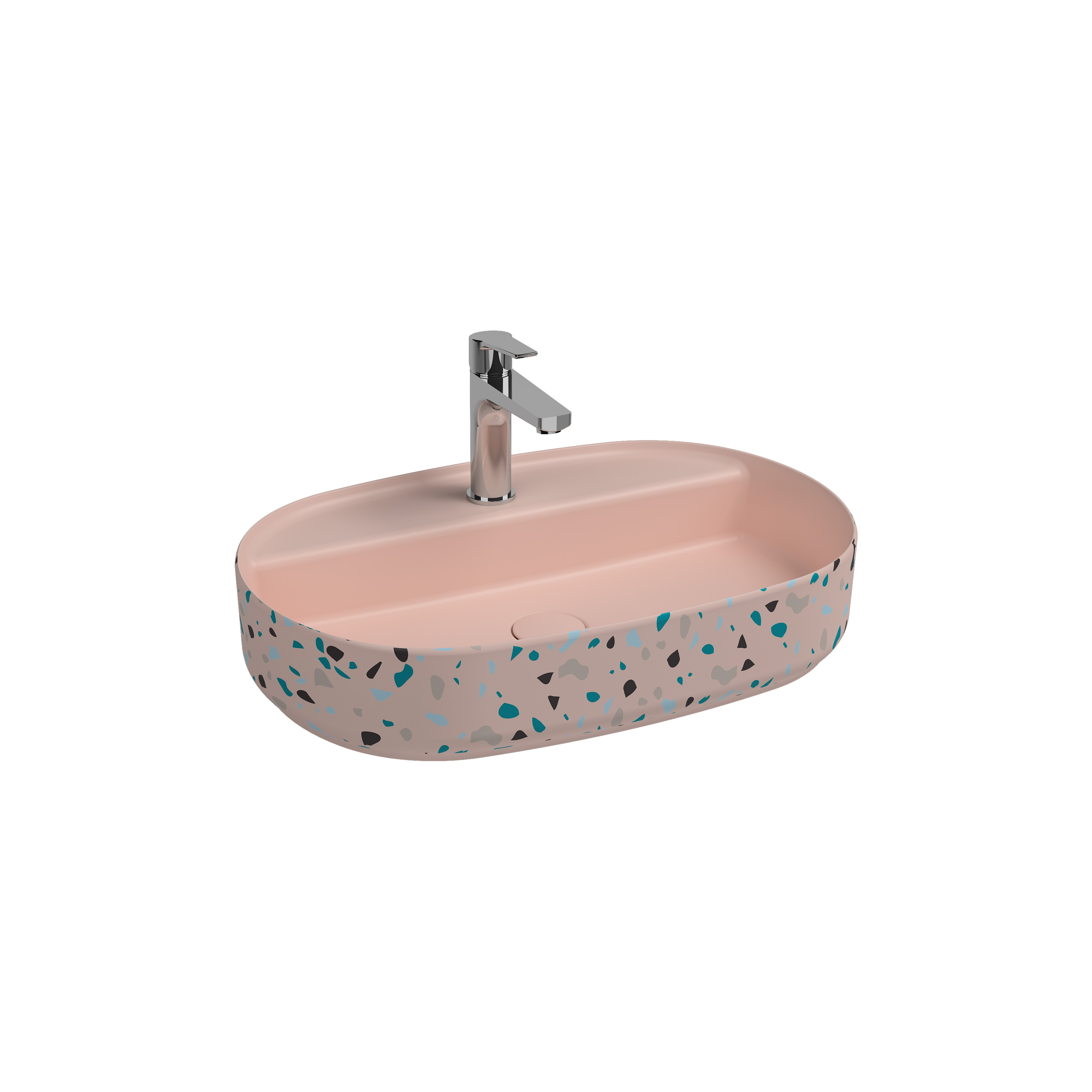 ISVEA İNFİNİTY BATARYA DELİKLİ T.Ü 60CM LAVABO SOMON TERRAZZO 10NF65060-2S-TRZ