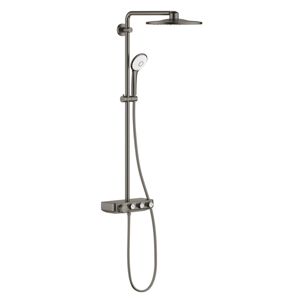 Grohe Euphoria SmartControl 310 Duş sistemi Duvara monte termostatik bataryalı duş sistemi Brushed Hard Graphite 26507AL0
