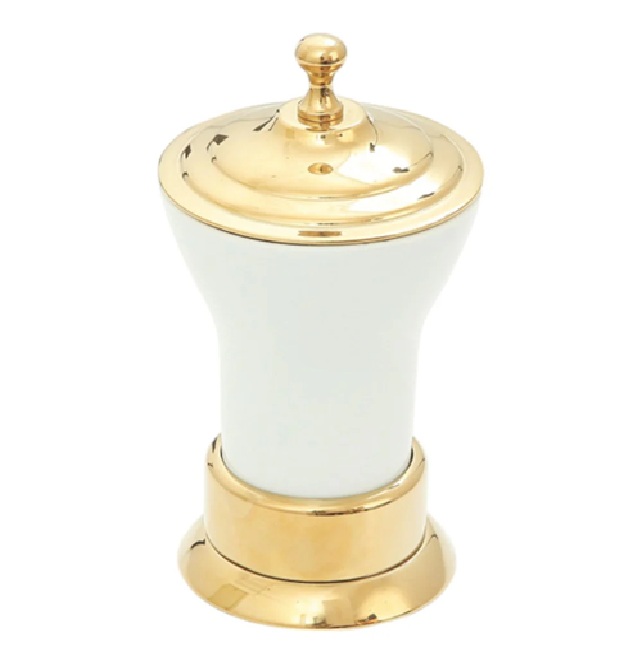 Aksy Pirinç Ottoman Setüstü Pamukluk Porselen 7140 Pvd Gold