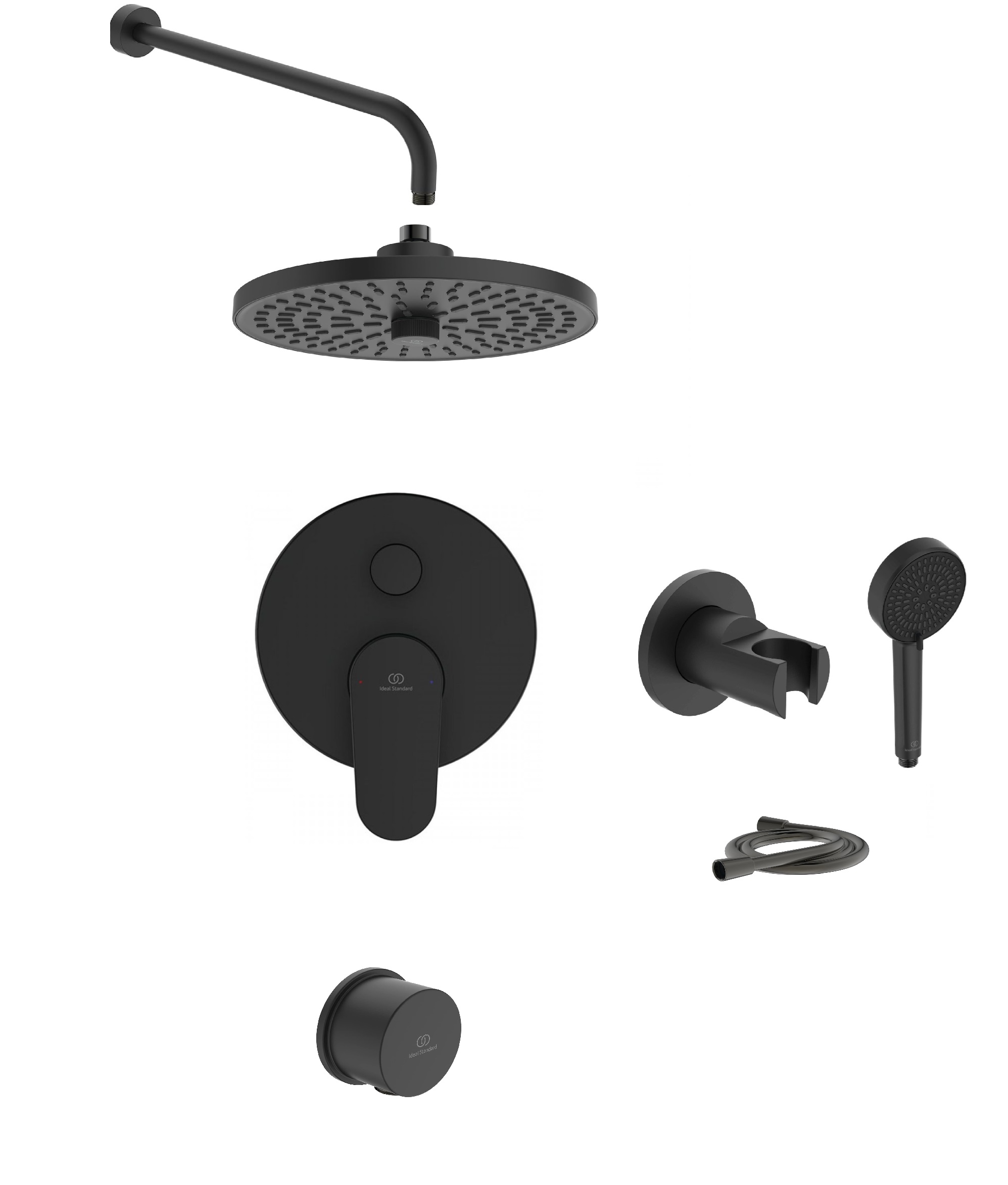 Ideal Standard Ceratherm Alu+ Ankastre Duş Bataryası Seti Silk Black