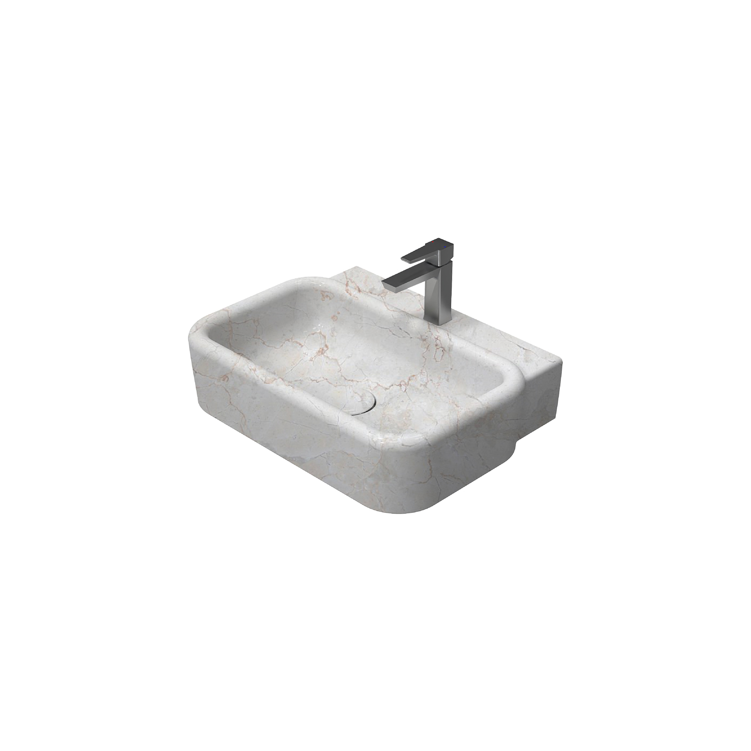 ISVEA Curvo Travertino Desenli Lavabo 62 cm  10CR65062 -2L-TRV