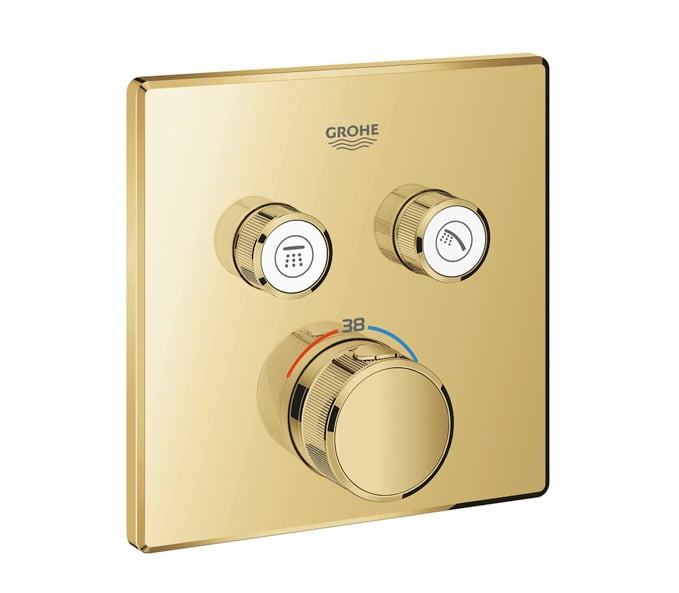 Grohe Grohtherm SmartControl Çift valfli akış kontrollü, ankastre termostatik duş bataryası Cool Sunrise 29124GL0