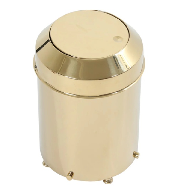Aksy Pirinç Utopic Sallanır Kapak Çöp Kovası D/D/B 8526 Pvd Gold