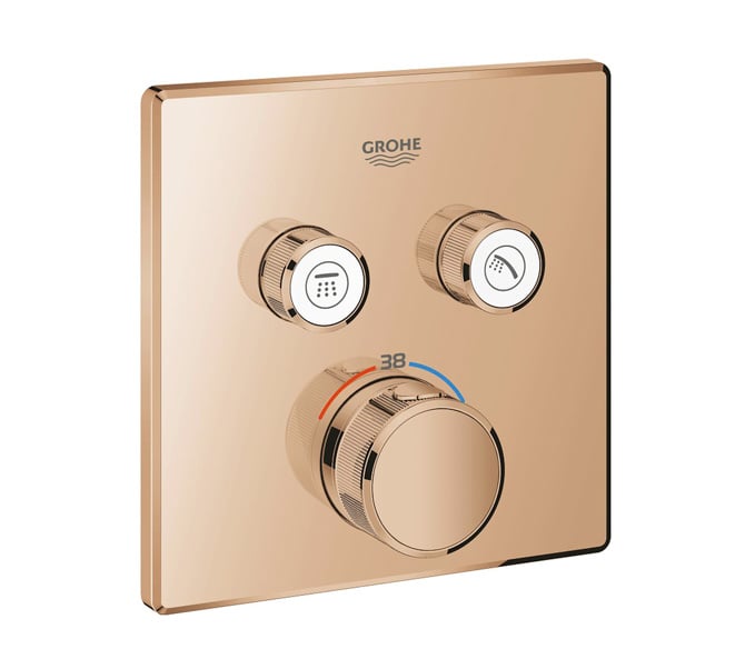 Grohe Grohtherm SmartControl Çift valfli akış kontrollü, ankastre termostatik duş bataryası Warm Sunset 29124DA0