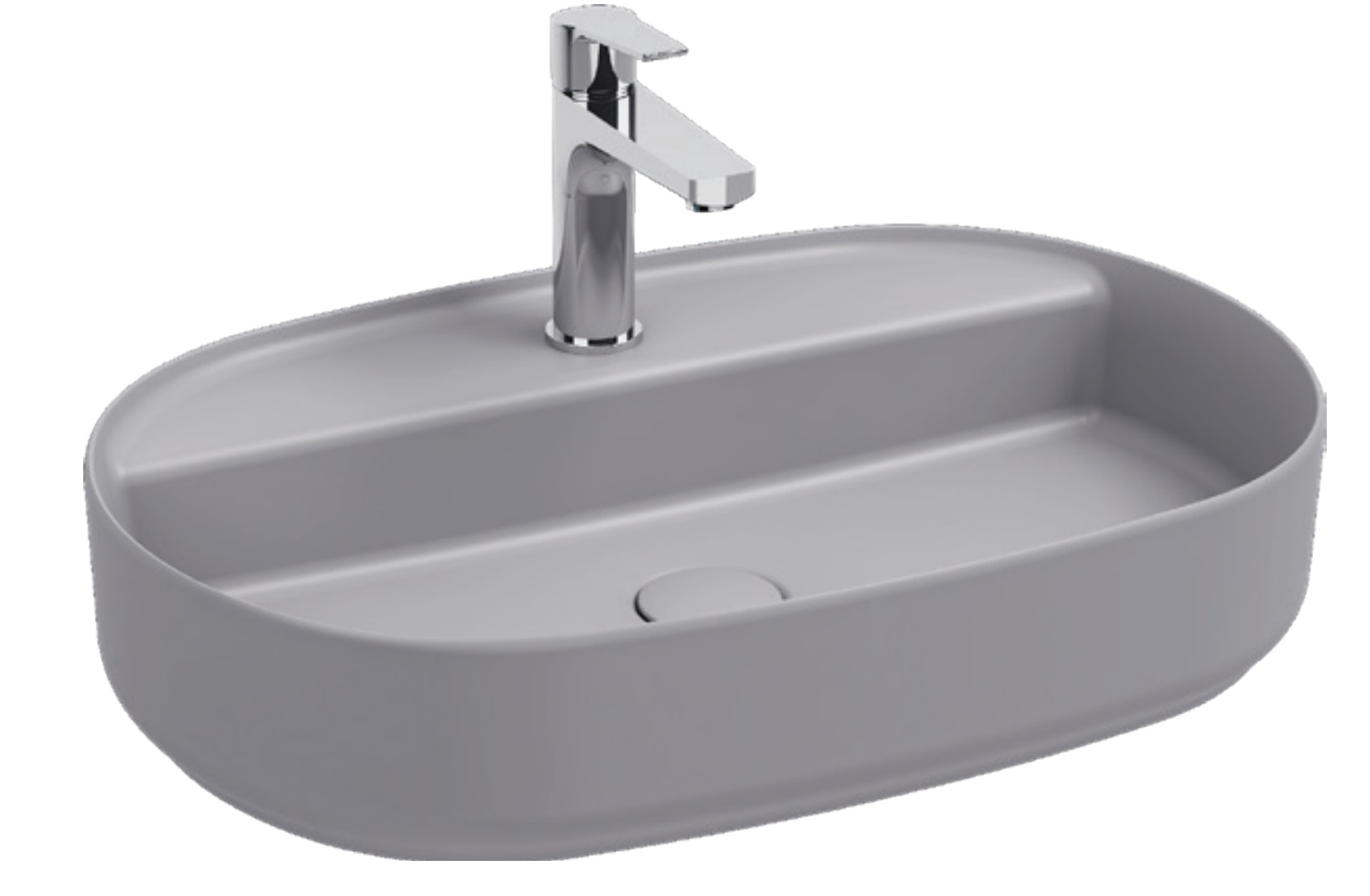 ISVEA İNFİNİTY BATARYA DELİKLİ T.Ü 60CM LAVABO TAŞ GRİ 10NF65060-2V