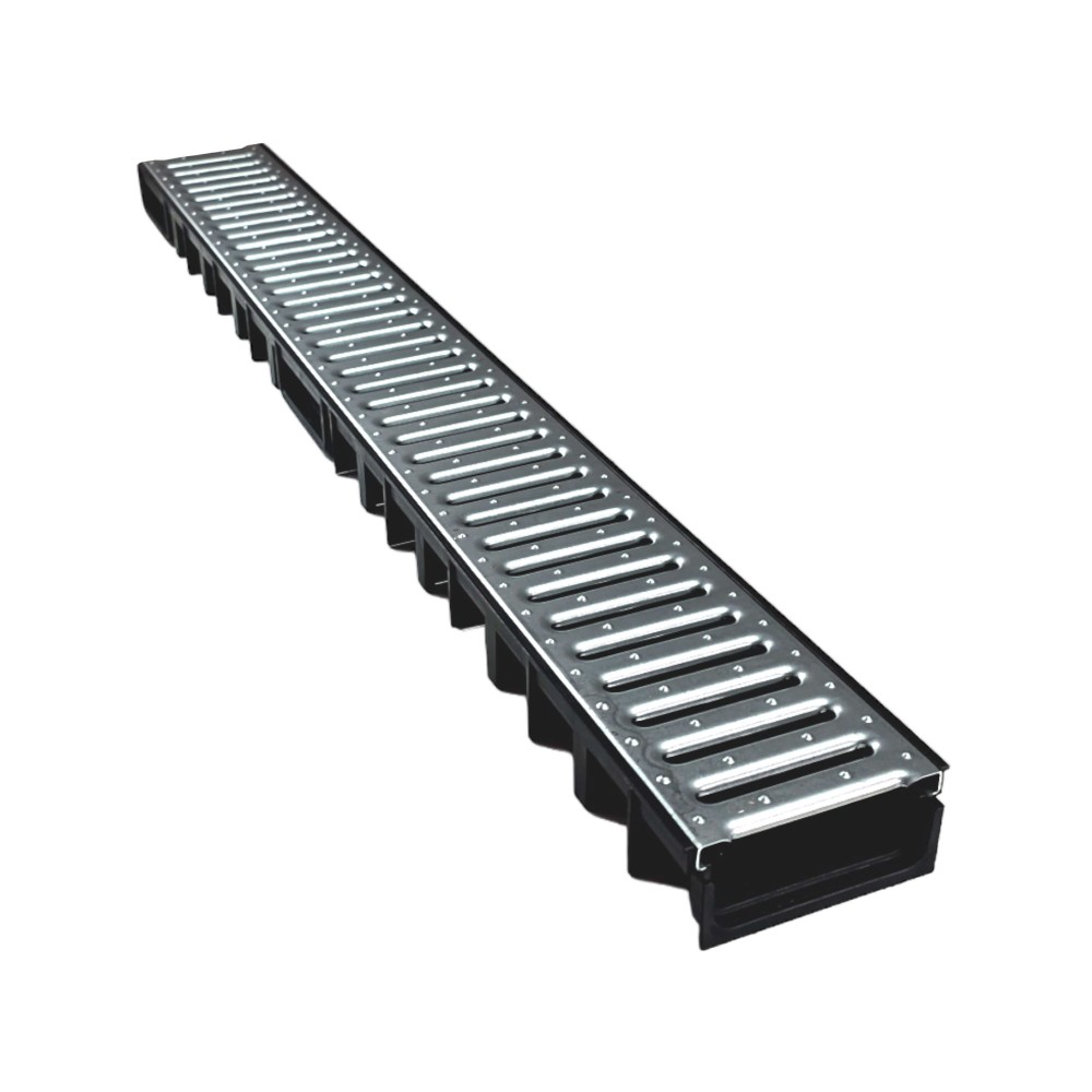 Aco  Easyline Siyah H90 L=1000mm W=125mm H=90mm Paslanmaz Çelik Izgaralı 853007