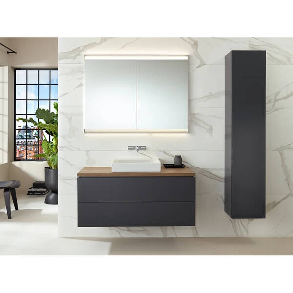 Geberit One Serisi Banyo Mobilyası Seti çift çekmeceli, 75 cm Mat Antrasit 505.262.00.3