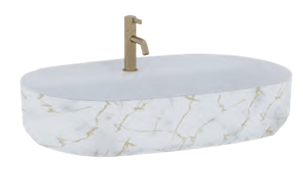 ISVEA İNFİNİTY BATARYA DELİKLİ T.Ü 60CM LAVABO MARMO MAT BEYAZ 10NF65060-2L-MRM