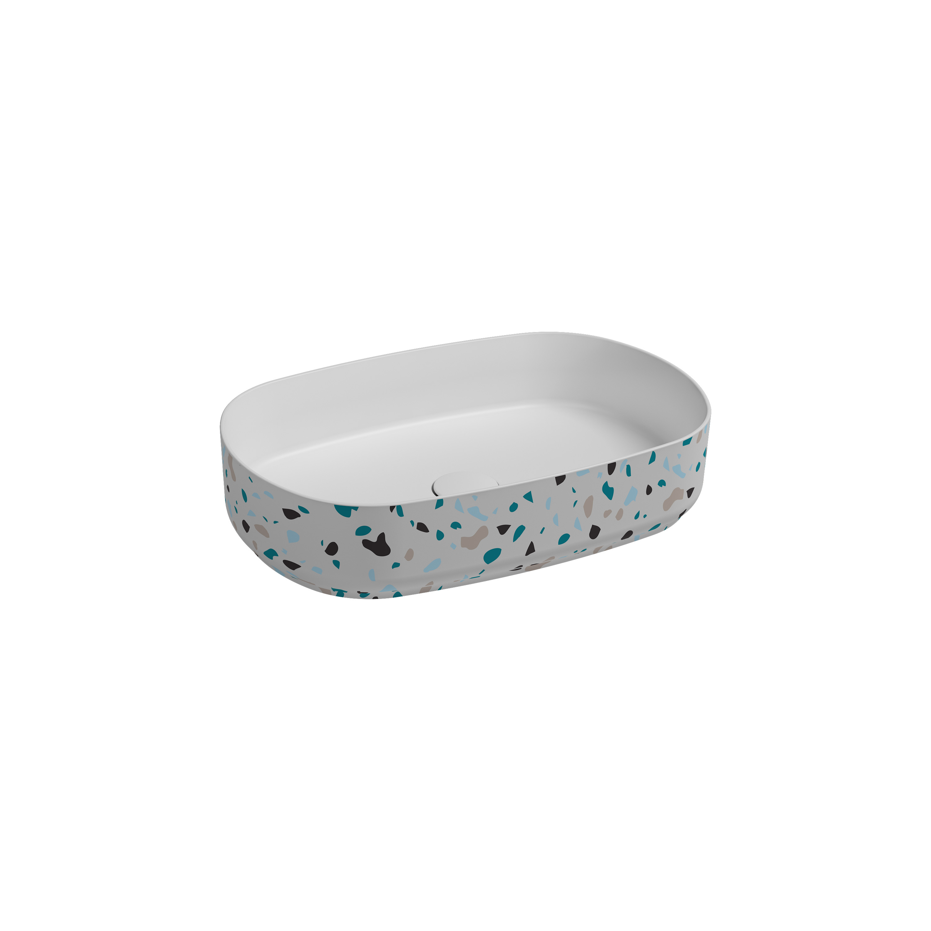 ISVEA İNFİNİTY TEZGAH ÜZERİ LAVABO 55 CM MAT BEYAZ TERRAZZO 10NF65055-2L TRZ