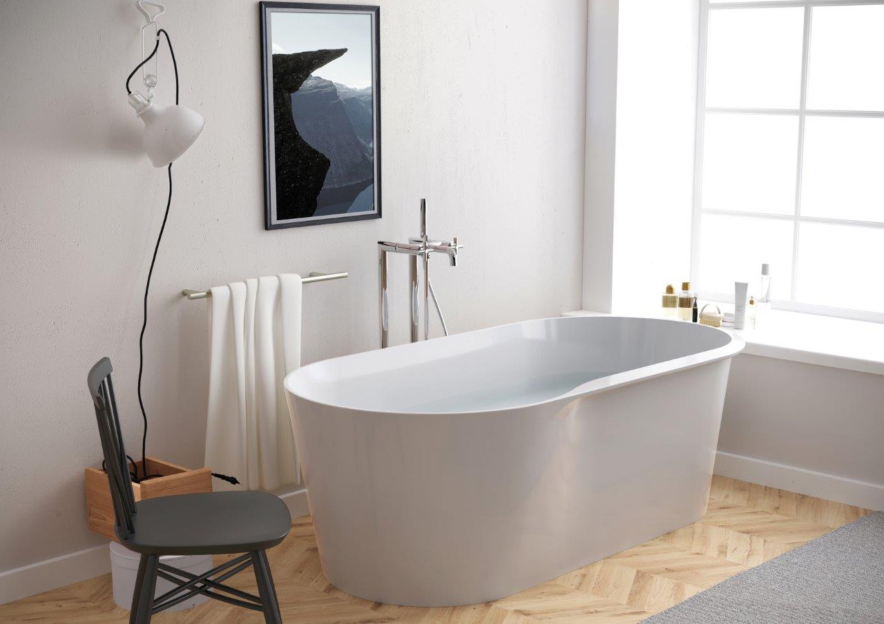 Roca Raina 1590 x 790 x 590 mm Stonex® oval küvet (Sifon Dahildir.)