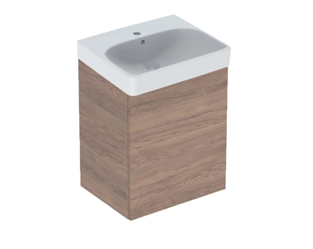 Geberit Smyle lavabo dolabı, menteşe solda, 50 cm Amerikan Cevizi 500.364.JR.1