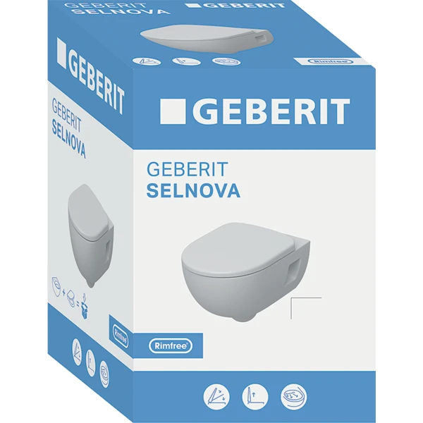 Geberit Selnova Rimfree Asma Klozet 53 cm + 501.654.01.1  ( Klozet kapağı dahildir )
